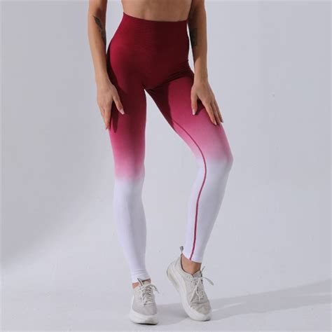 china women fitness sportswear gym full length leggings gradient color