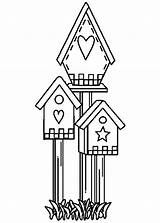 Coloring House Bird Birdhouse Pages Cute Drawings Shaped Drawing Color Birds Library Clipart Getdrawings Popular sketch template