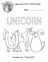 Letter Coloring Worksheets Alphabet Uppercase Doozy Moo Unicorn Printables sketch template