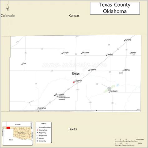 map  texas county oklahoma   located cities population