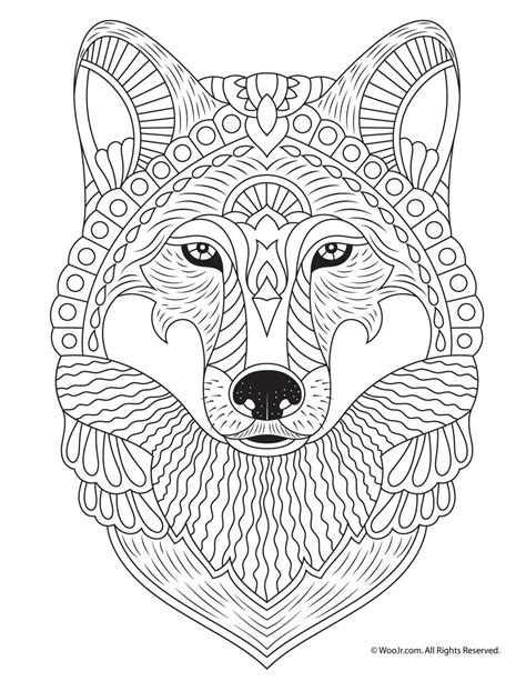 wolf adult coloring page coloring pictures  animals adult coloring