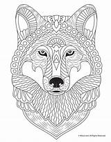 Coloring Adult Pages Animal Wolf Fall Colouring Adults Mandala Kids Print Woojr Cool Books Book Animals Printable Color Sheets Printables sketch template