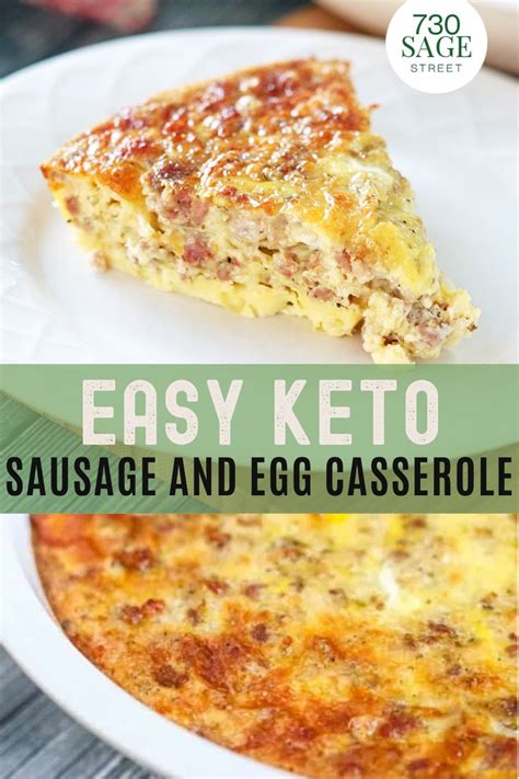 easy keto sausage  egg breakfast casserole  carb breakfast