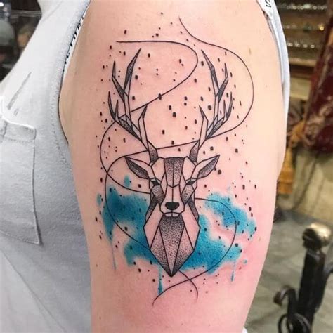 man   tattoo   arm   deer head   middle