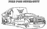 Coloring Pages Truck Trailer Ford Trucks Horse F450 Colouring Trailers Cattle Cars Template Printable Car Cartoon Choose Board Tractor sketch template