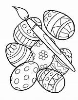 Easter Coloring Pages Eggs Kids Painting sketch template