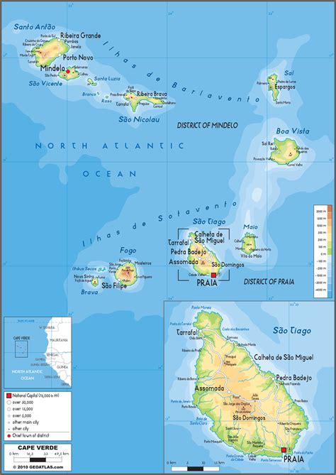 cape verde physical wall map  graphiogre mapsales