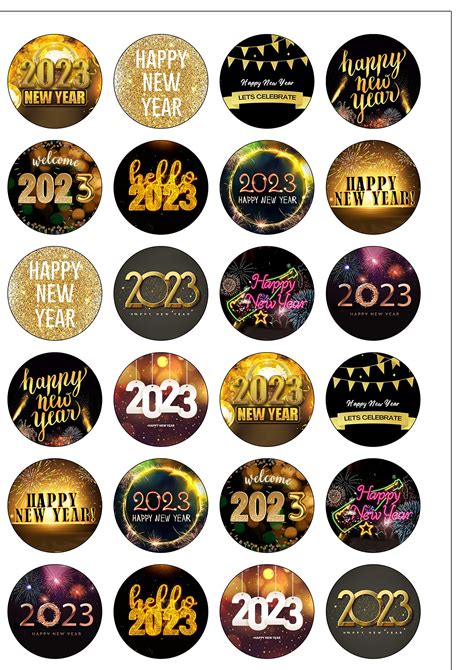 buy  precut happy  year eve party  black gold themed edible