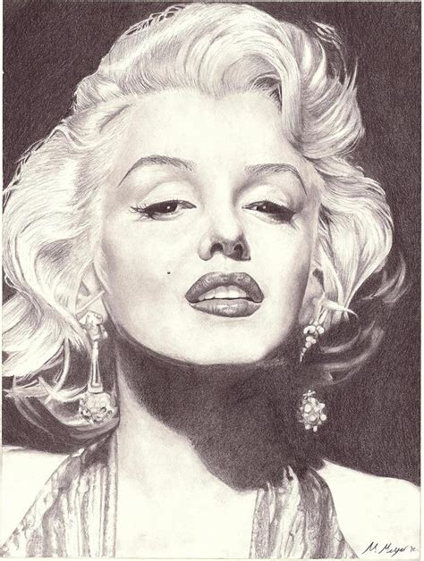 Marilyn Monroe Portrait Drawing Drawing By Matt Meyer