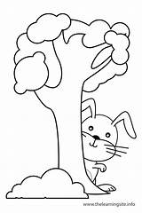 Behind Preposition Coloring Clipart Tree Outline Rabbit Pages Colouring Prepositions Worksheets Clip Printable Activity Sketch Kids Cliparts Templates Kid sketch template