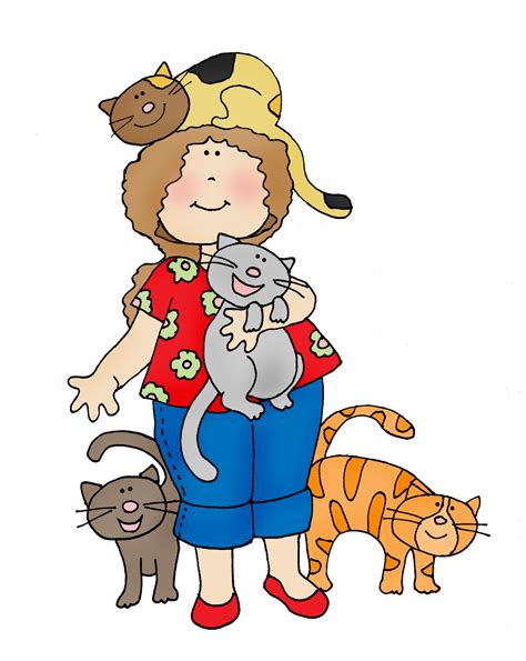 Free Dearie Dolls Digi Stamps A Girl And Her Cats I Was Not Sure If
