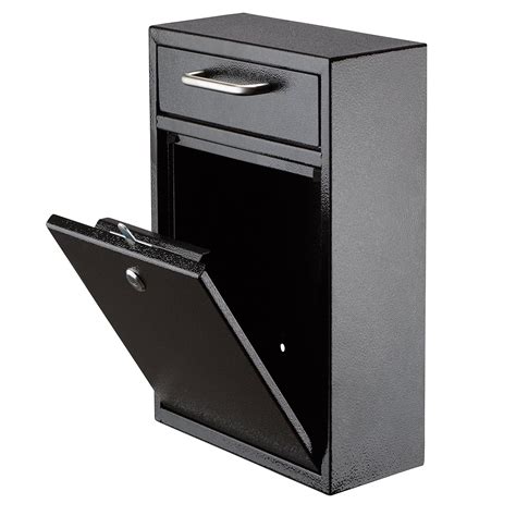 adiroffice locking black large drop box wall mounted mailbox  ebay