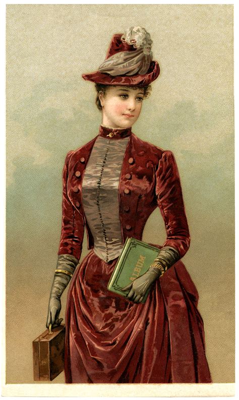 Victorian Lady Image In Velvet Dress The Graphics Fairy