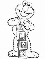 Coloring Elmo Alphabet Blocks Pages sketch template