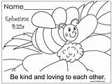 Coloring Preschool Ephesians Kindness Verse Preschoolers sketch template