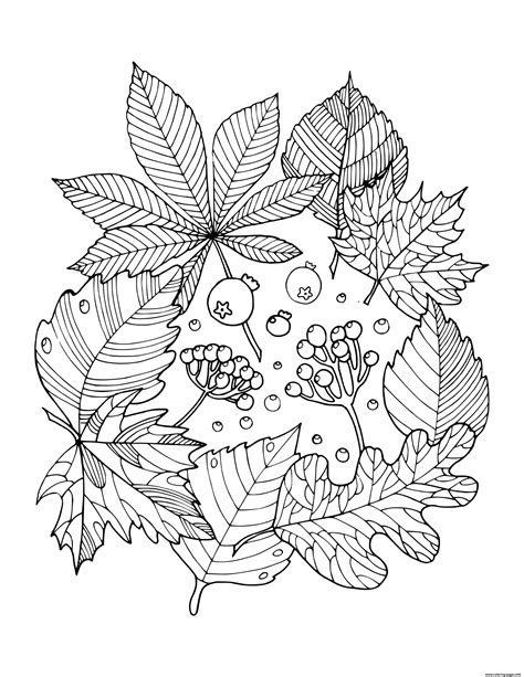 fall leaves coloring pages printable