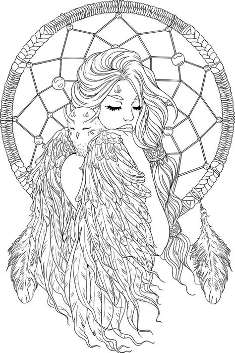 lineartsy free adult coloring page dreamcatcher lined