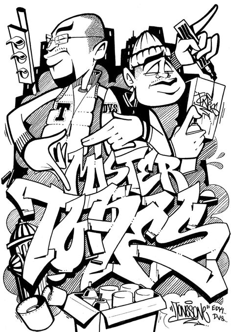 graffiti characters coloring pages  getdrawings