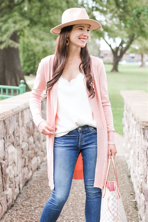 casual pink cardigan outfit diary   debutante