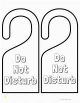 Disturb Sign Pages Coloring Door Hanger Printable Divyajanani sketch template
