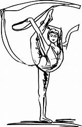 Gymnastics Rhythmic Sketch Dancer Illustration Vector Woman sketch template