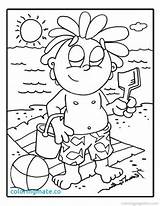 Coloring Pages Sunscreen Beach Scene Getcolorings Getdrawings Popular sketch template