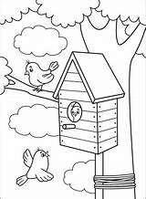 Birdhouse Supercoloring Vogelhaus Ausmalbild Zum sketch template