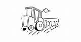 Plow Tractors sketch template