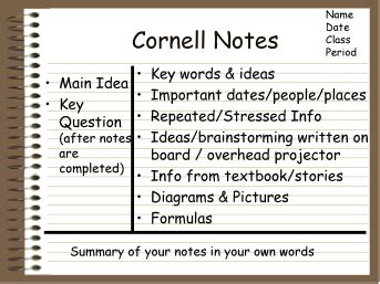 study skills cornell note   marking  text practice