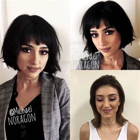 before and after shorter horizontal bob with a great