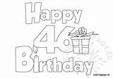 Happy Birthday 46 Coloring 46th sketch template