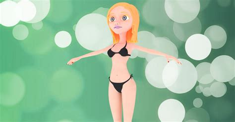 sexy cartoon girl bikini 3d model