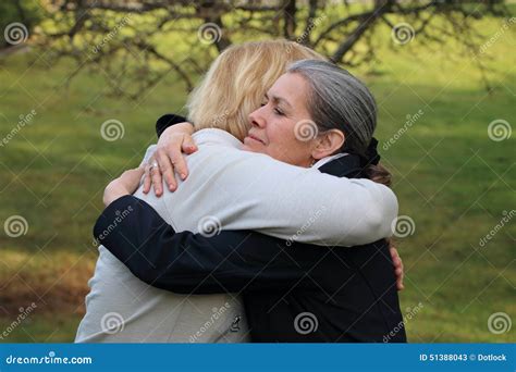 Two Mature Friends Hugging Stock Image Image Of Mothers 51388043