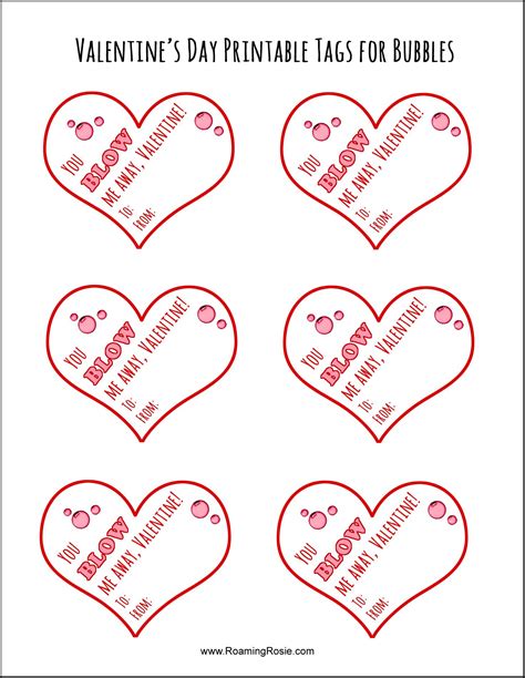 valentines day printable tags  bubbles  printable valentines