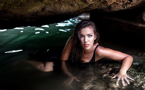 wallpaper sunlight women outdoors water underwater cave girl