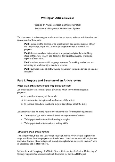 easy steps   write  article review sample