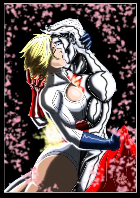 powergirl and captain atom a moment by adamantis on