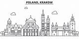 Krakow Vector Illustrations Poland Similar Clip sketch template