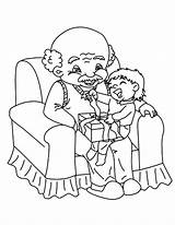 Grandfather Coloring Pages Sitting Drawing Color Papy Coloriage Colorluna Luna Kids Getdrawings sketch template