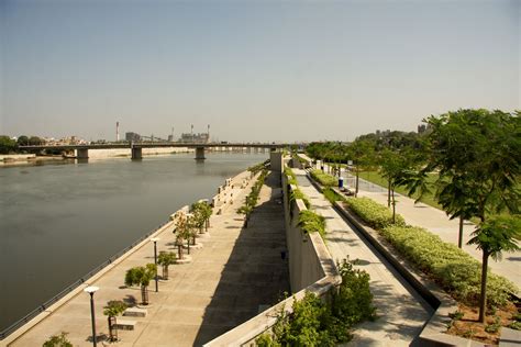 highly polluted  downstream sabarmati riverfront