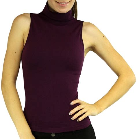 tobeinstyle women s turtleneck fullback sleeveless tank top ebay