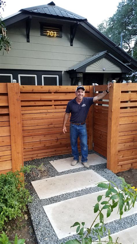 custom wood fence austin tx horizontal cedar picket fences sierra fence
