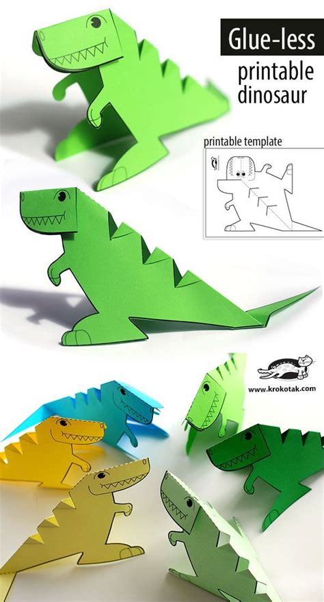 printable  paper dinosaur template printable world holiday