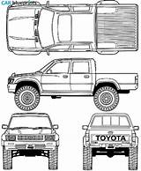 Toyota Hilux 4x4 Truck Blueprints Blueprint Cab Car Double 1992 Pickup Trucks Outline Cars Tacoma Clipart Blue Drawings Auto Suv sketch template