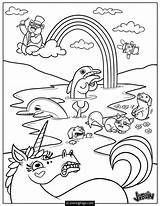 Coloring Rainbow Printable Animals Unicorn Comments sketch template