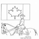 Canada Mountie Coloring Pages Flag Canadian Color Index Drawing Choose Board Own sketch template