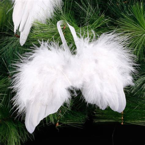 10pcs Angel White Feather Wing Christmas Tree Decor