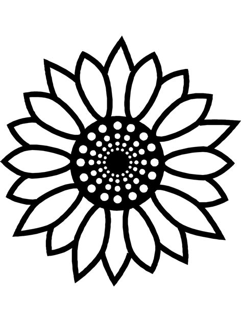 outline   sunflower clip art library