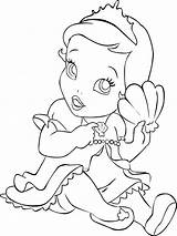 Coloring Princess Baby Pages Disney Ariel Drawing Printable Girls Kids Color Adults Recommended Girl sketch template
