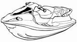 Jet Ski Coloring Pages Kids Color Printable Sheets Fun sketch template